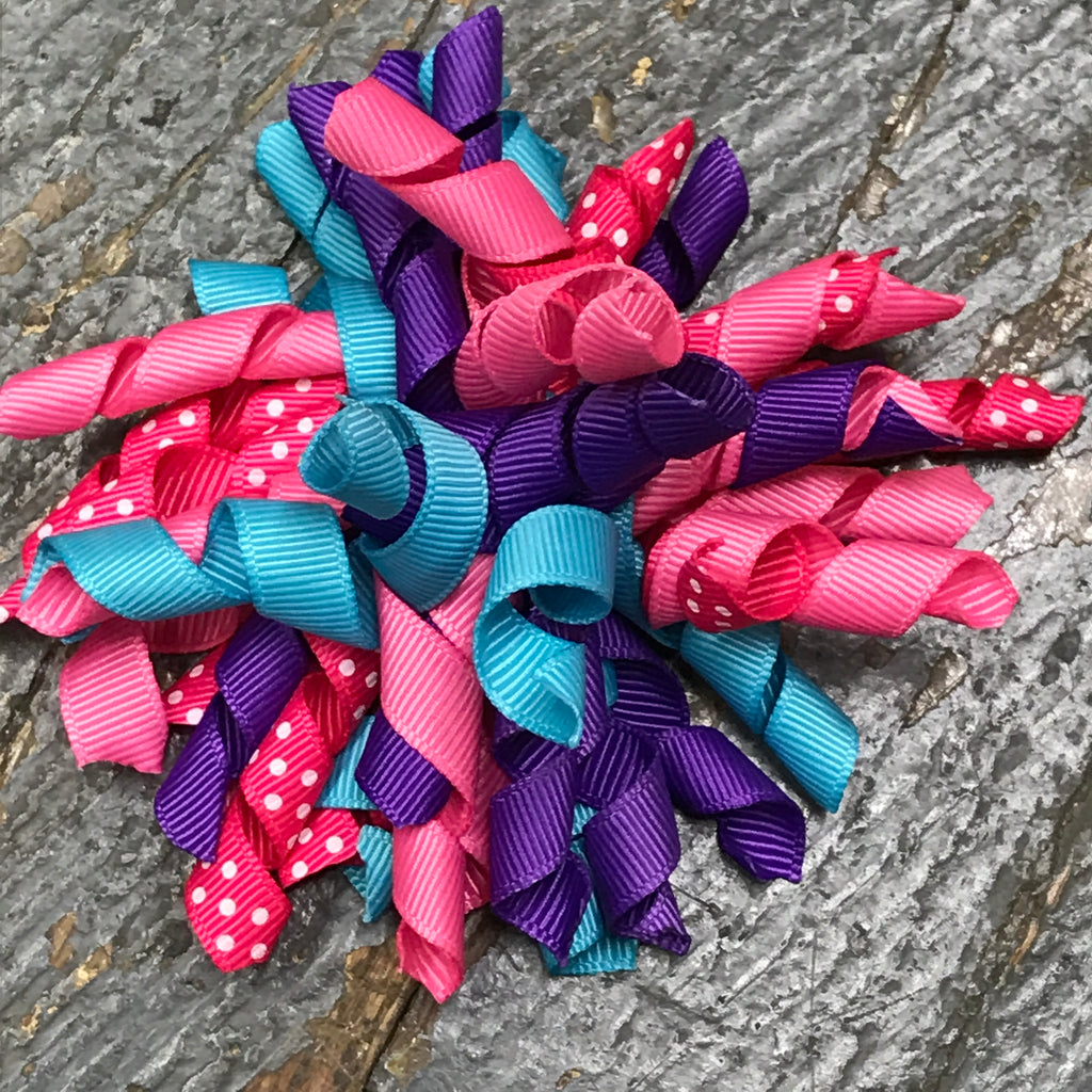 Hair Clip Korker Ribbon Headband Bow Pink Purple Blue