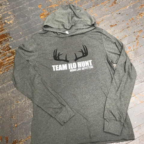 Team ILO Deer Hunt Hooded Long Sleeve Jersey T-Shirt Graphic Designer Tee