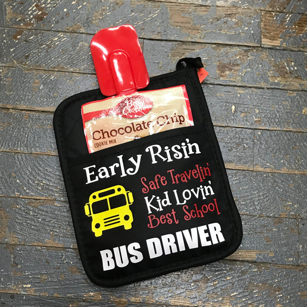 Early Risin Safe Travelin Kid Lovin Bus Driver Oven Mitt Baking Gift Set