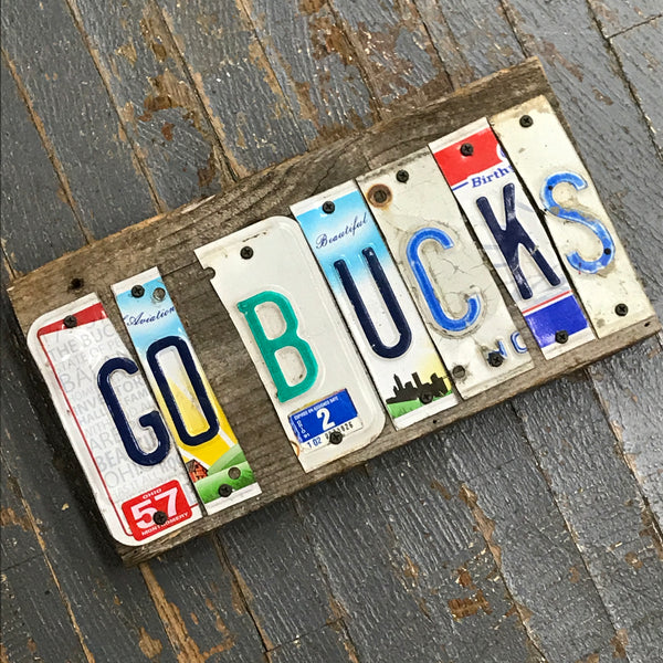Go Bucks Ohio State License Plate Block Word Art