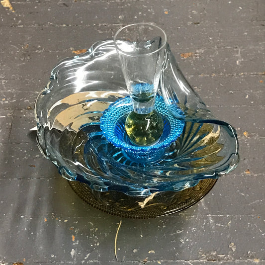 Glass Garden Flower Small Blue Bent Pedal