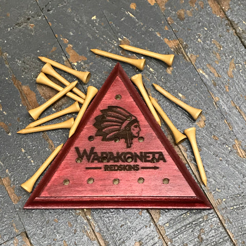 Wooden Tricky Triangle Golf Tee Peg Game Wapak Redskins