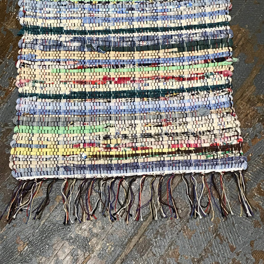 #66 Pastel Multi Rag Weaved Table Runner Rug by Morgan