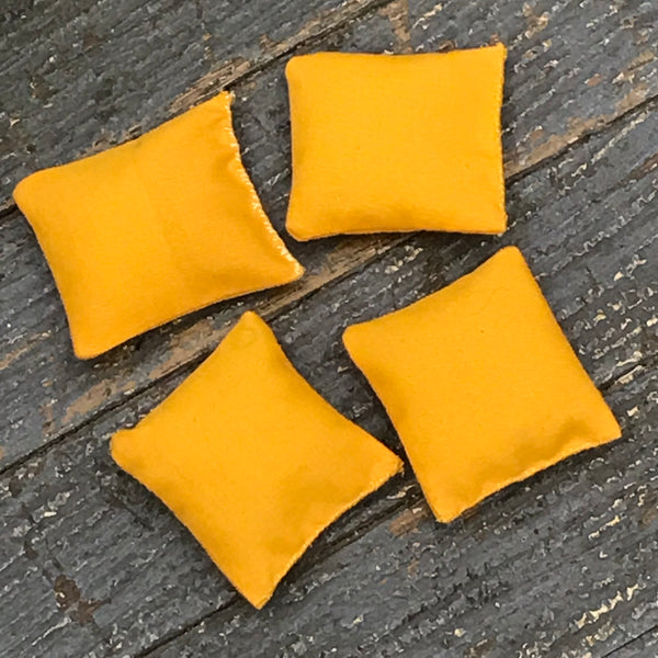 Cornhole Toss Bean Bag Set of 4 Mini Tabletop Bags Yellow Gold