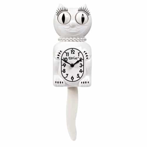 Classic White Lady Kit-Cat Klock Cat Clock