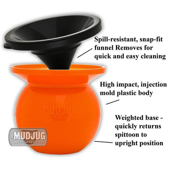 Classic Orange Smokeless Tobacco Portable Spittoon Mud Jug