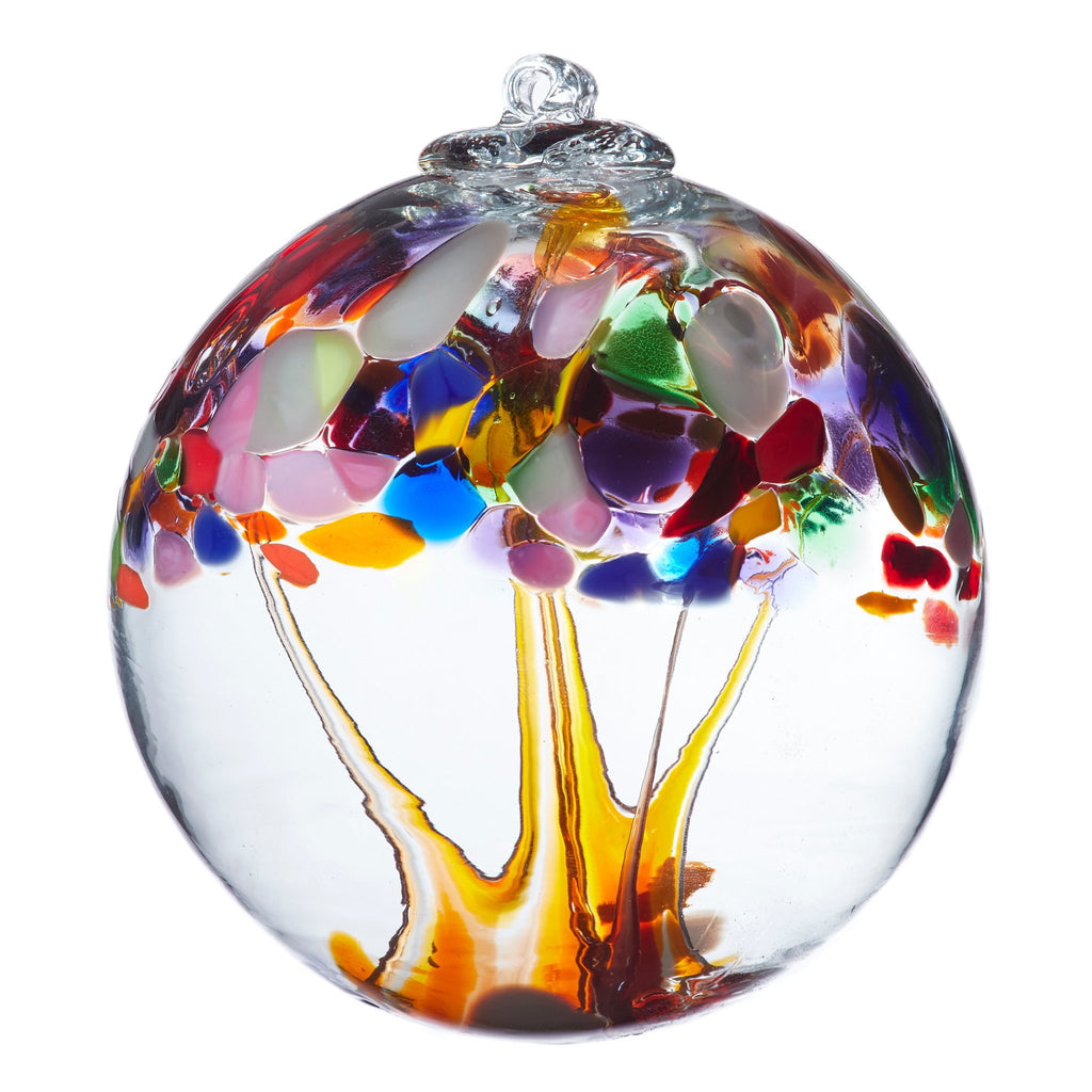 Hand Blown Glass Ornament Globe Tree of Enchantment Adventure Orb Ball by Kitras Art Glass