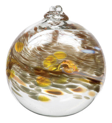 Hand Blown Glass Ornament Globe April Birthday Orb Ball by Kitras Art Glass