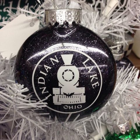 Holiday Christmas Tree Ornament Indian Lake Ohio Depot Train