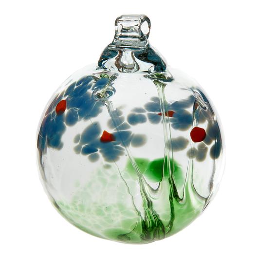 Hand Blown Glass Ornament Globe Sympathy Blossom Orb Ball by Kitras Art Glass