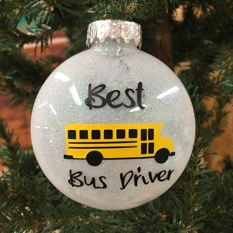 Holiday Christmas Tree Ornament School Bus Driver 