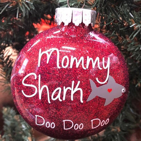 Holiday Christmas Tree Ornament Mommy Shark Doo Doo Doo