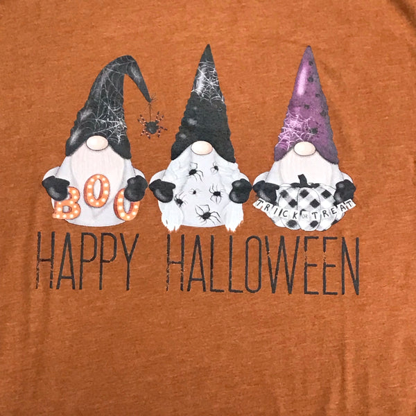 Happy Halloween Gnomes Graphic Designer Short Sleeve T-Shirt