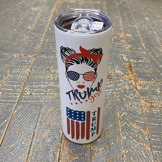 Mom Life USA American Flag Trump Girl Tall Skinny Tumbler