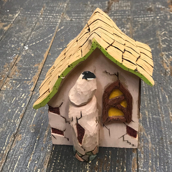 Hand Carved Wooden Fairy Garden Cobbler's Cottage Miniature House #4