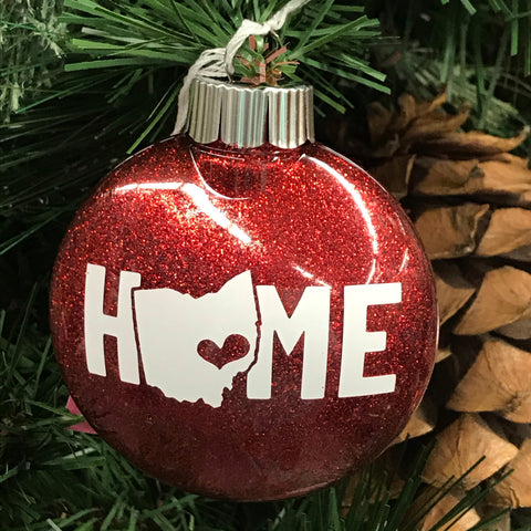 Holiday Christmas Tree Ornament HOME Ohio Heart