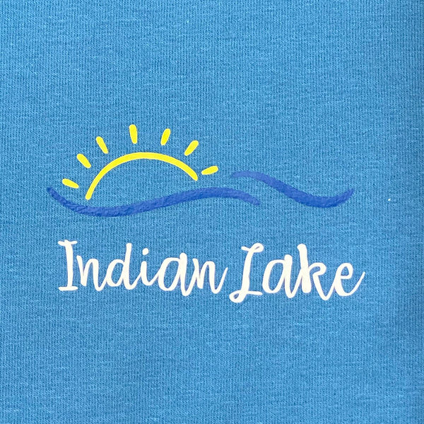 Indian Lake Sun Wave Left Chest Zip Up Graphic Designer Long Sleeve Hoody Sweatshirt