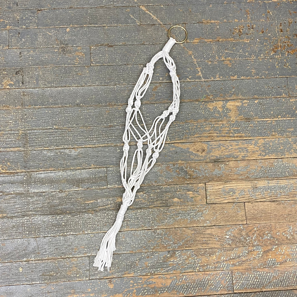 Macrame Wall Hanger Plant Holder Knot Braid One Pot White #1014