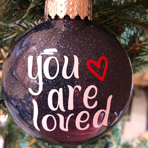 Holiday Christmas Tree Ornament You Are Loved Heart