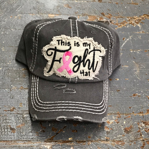 This is My Fight Hat Patch Rugged Black Embroidered Ball Cap