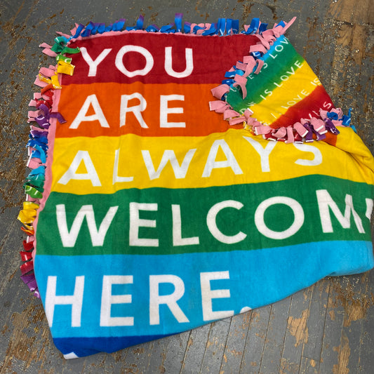 Plush Throw Fleece Tie Blanket Courtney Lynn Corgi You Are Always Welcome Here