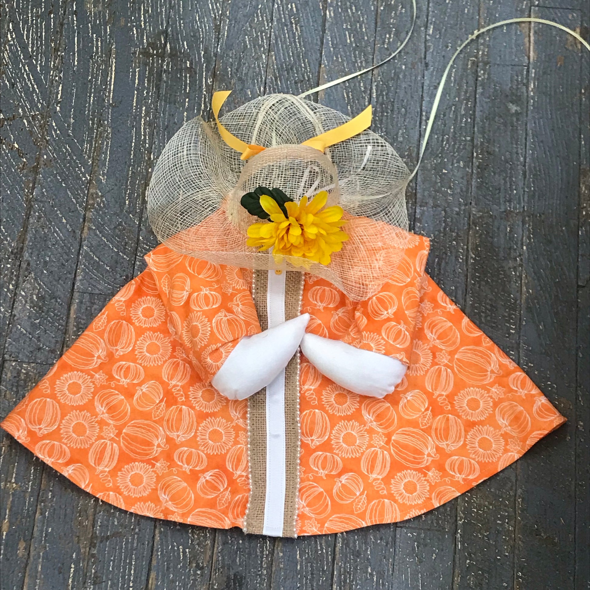 Goose Clothes Complete Holiday Goose Outfit Halloween Fall Harvest Pumpkin Sunflower Dress and Hat