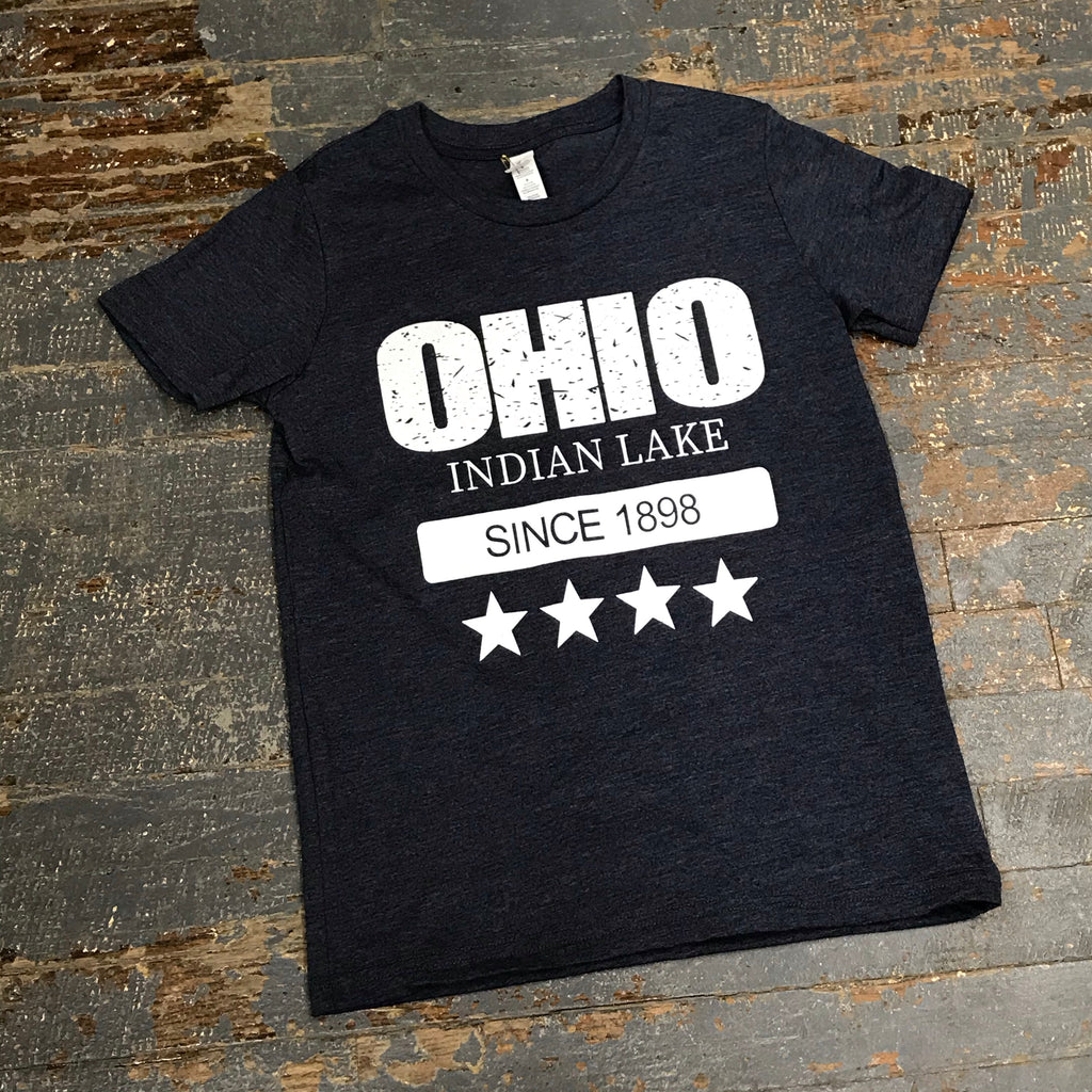 Indian Lake Ohio Since 1898 Graphic Designer Short Sleeve Child Youth T-Shirt Heather Navy