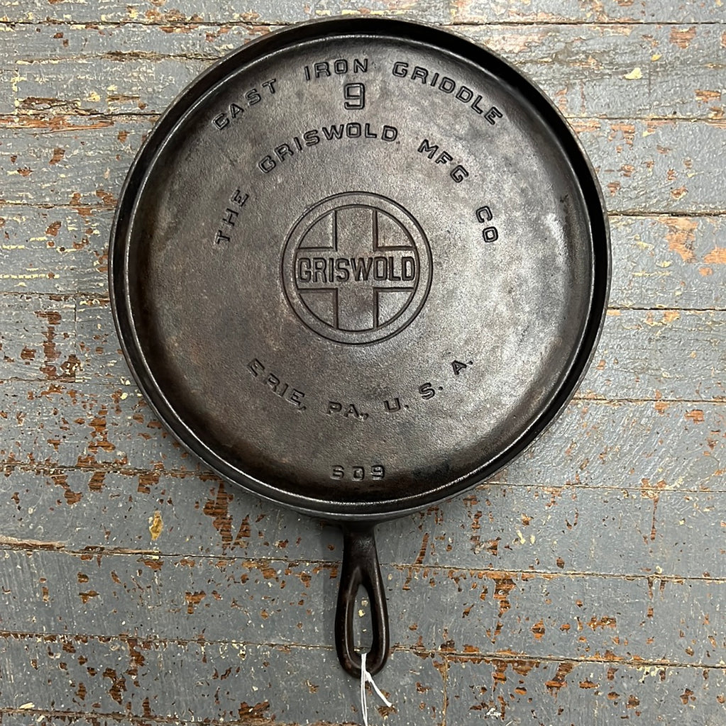 Cast Iron Cookware Griswold Mfg Co Eric PA USA 609 No 9 Griddle #21