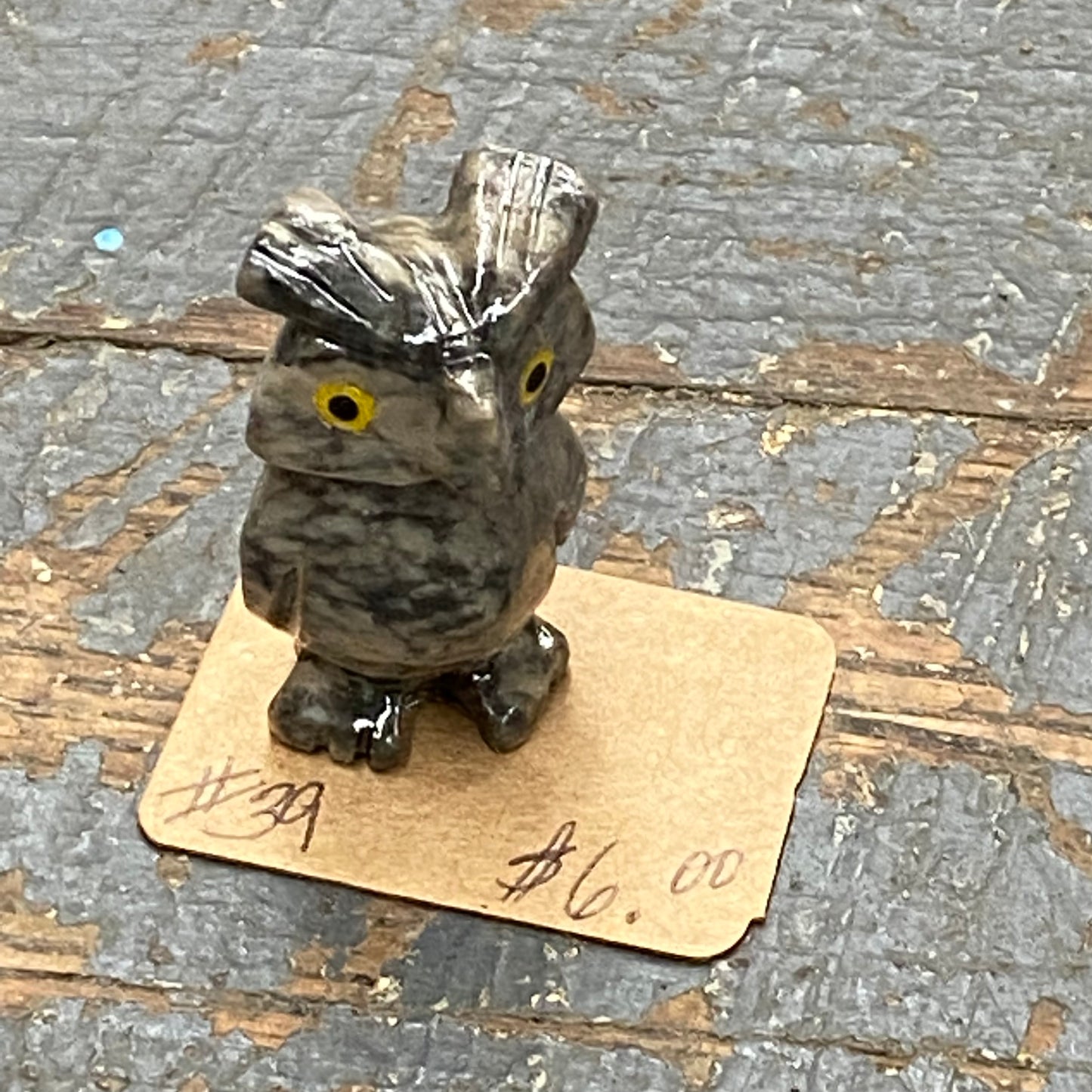 Soapstone Miniature Animal Figurine Owl