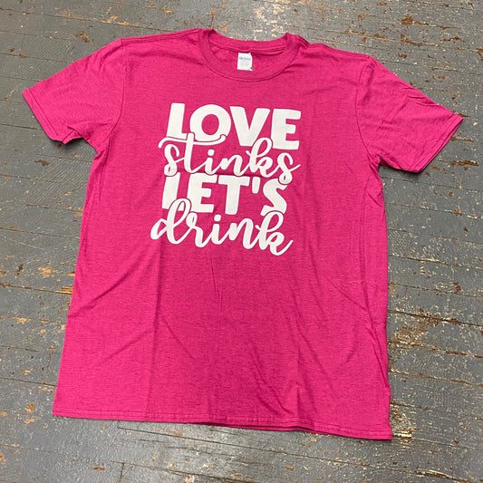 Love Stinks Lets Drink Graphic Designer Short Sleeve T-Shirt