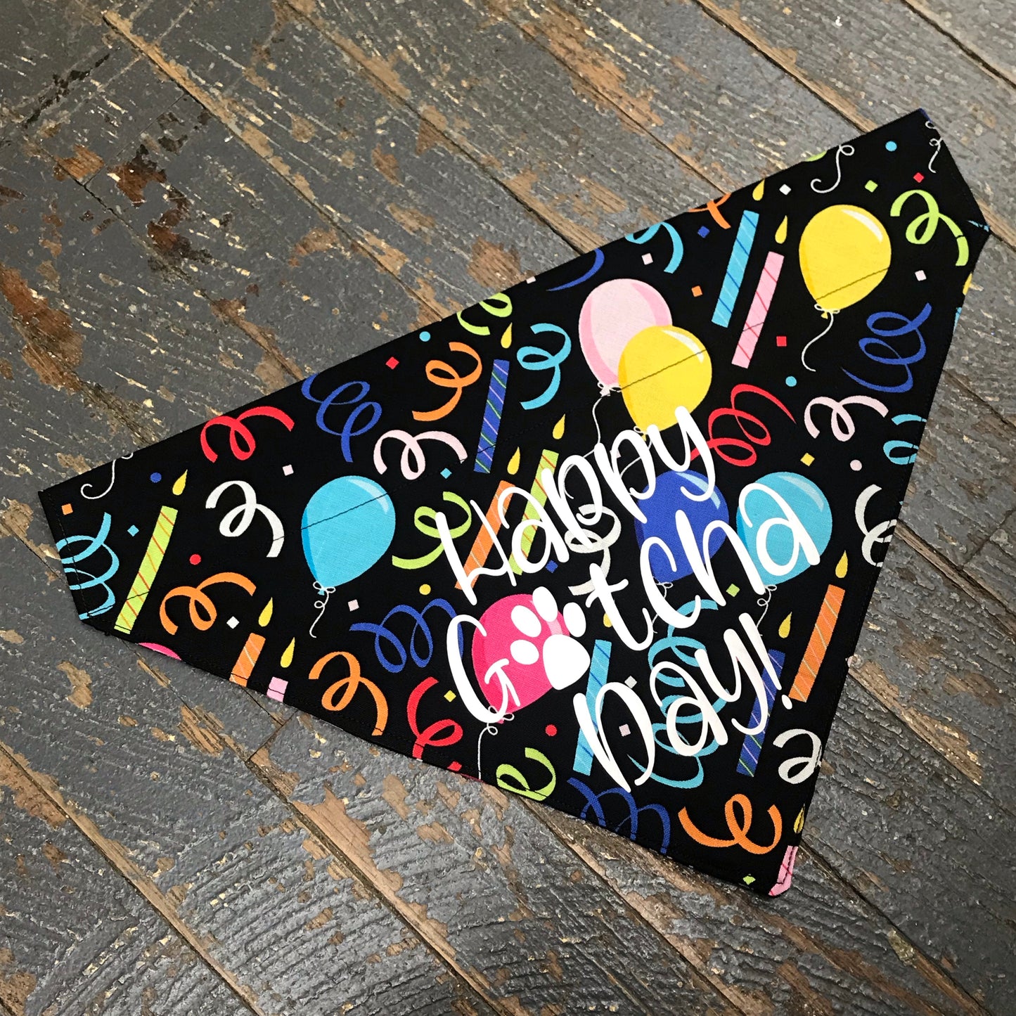 Happy Gotcha Day Birthday Dog Collar Pet Bandanna Neck Scarf Large