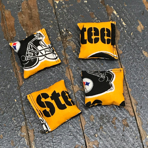 Cornhole Toss Bean Bag Set of 4 Mini Tabletop Bags Football Pittsburgh Steelers