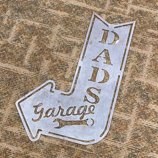 Dads Garage Arrow Neon Metal Sign Wall Hanger