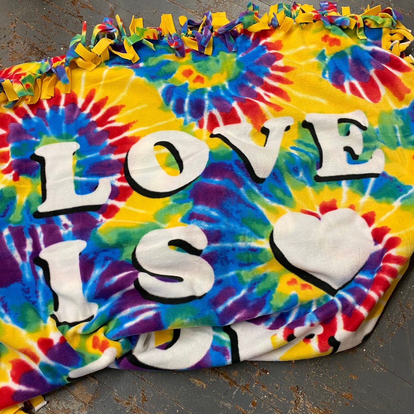 Plush Throw Fleece Tie Blanket Courtney Lynn Corgi Tie Dye Love is Love