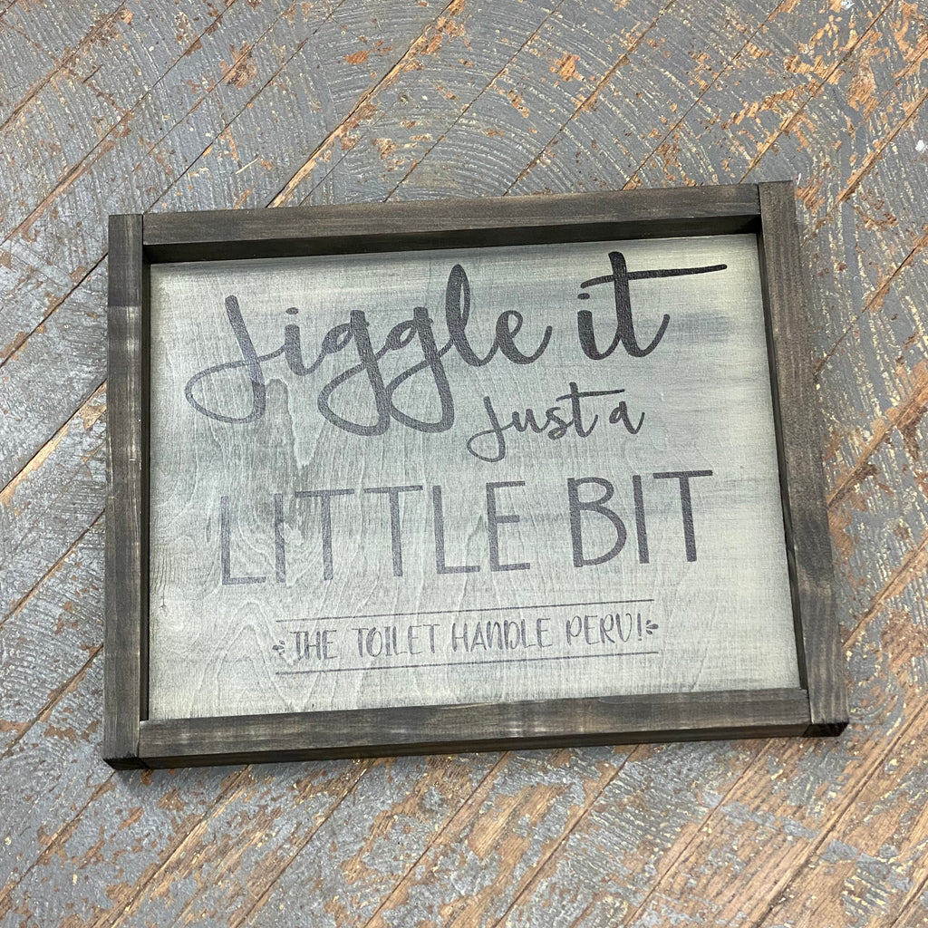 Hand Painted Wooden Sign Bathroom Jiggle It Just a Little Bit
