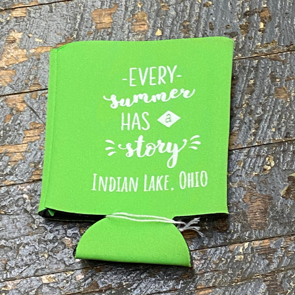 Can Hugger Coozie Drink Holder Summer Story Indian Lake Ohio Lime