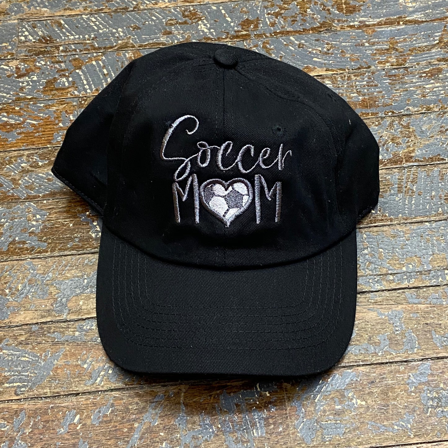 Soccer Mom Rugged Black Embroidered Ball Cap