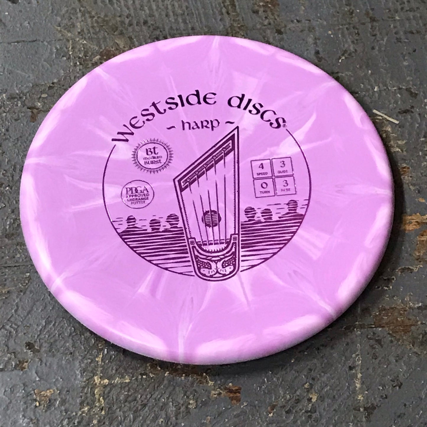 Disc Golf Putter Harp Westside Disc BT Medium Burst Purple