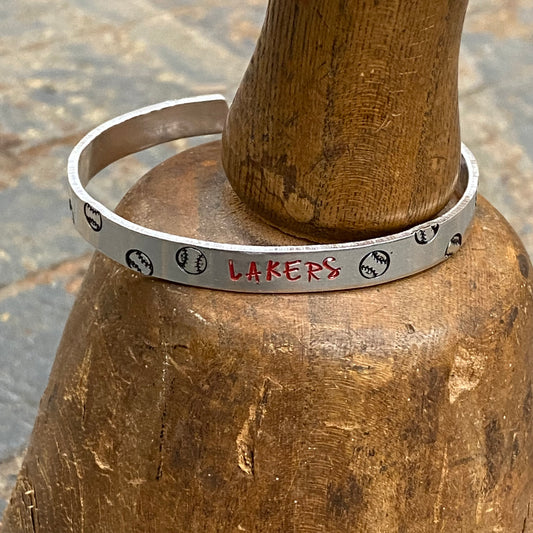 Indian Lake Lakers Baseball Softball Custom Stamped Cuff Bracelet