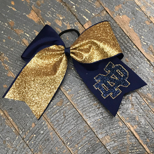 Hair Clip Ribbon Headband Cheer Team Spirit Big JoJo Bow Glitter Notre Dame