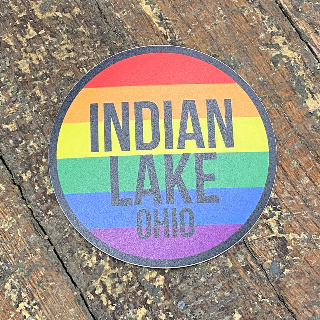 Indian Lake Ohio Rainbow Pride Sticker Decal
