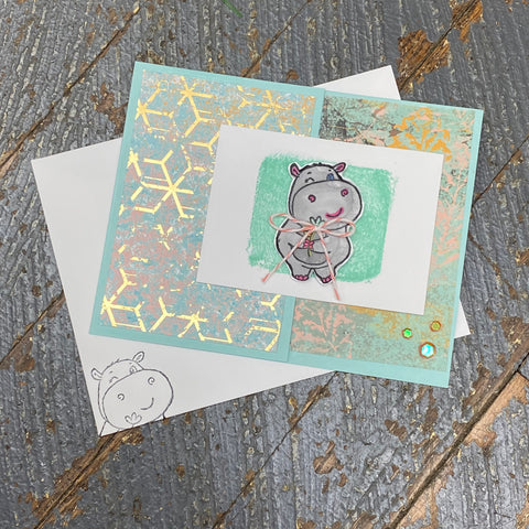 You're the Best Hippo Handmade Stampin Up Greeting Card with Envelope