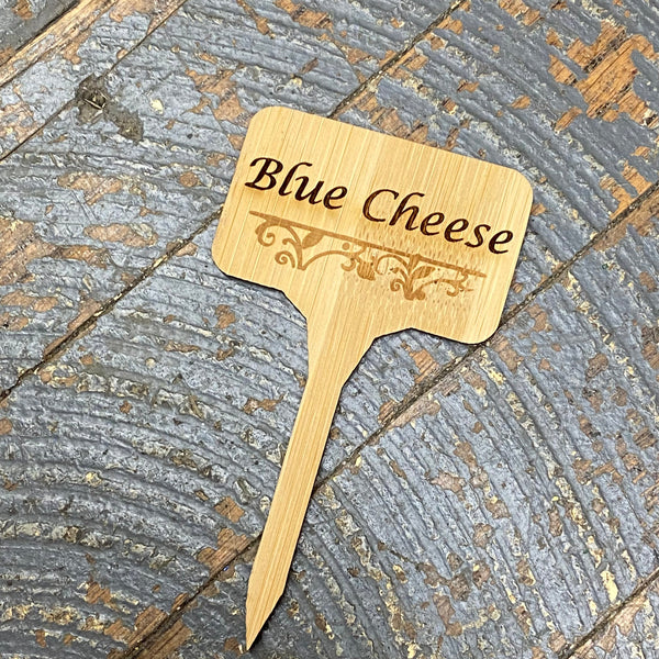 Charcuterie Board Meat Cheese Wood Marker Identification Stick Stake Blue Cheese