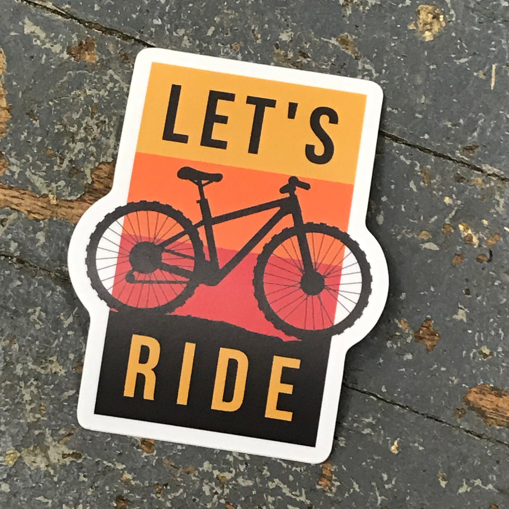 Let's Ride Bicycle Large Sticker Decal
