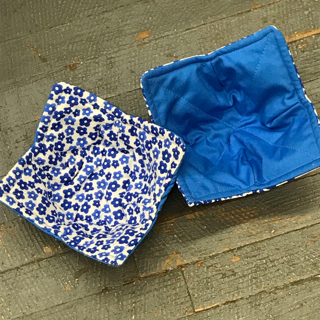 Handmade Microwave Bowl Holder Blue Floral