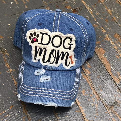 Dog Mom Hat Denim Embroidered Ball Cap
