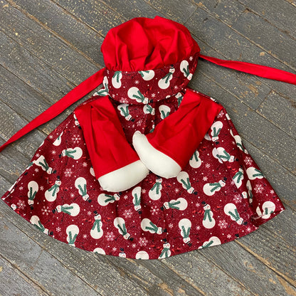 Goose Clothes Complete Holiday Goose Outfit Winter Snowman Red Dress and Hat