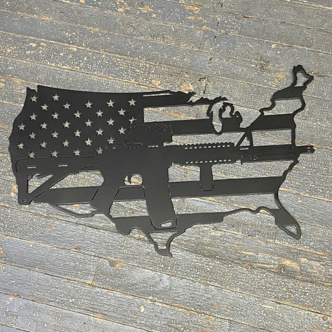 United States American Flag Arms Metal Sign Wall Hanger