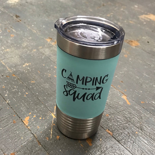 Camping Squad Stainless Steel 20oz Wine Beverage Drink Travel Tumbler Seafoam