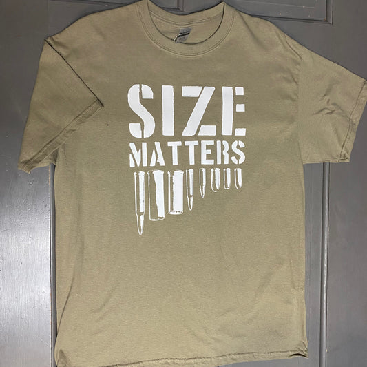 Size Matters Ammo Graphic Designer Short Sleeve T-Shirt